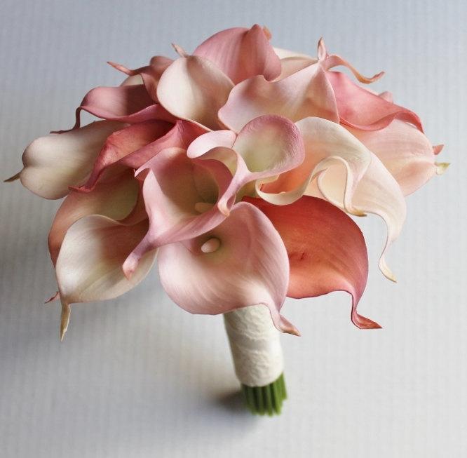 Mariage - Wedding Bouquet Pink Calla Lilly Bouquet Bridal Bouquet Blush Pink Bouquets Wedding Bouquets Bouquets  Calla Lily Wedding Bouquet