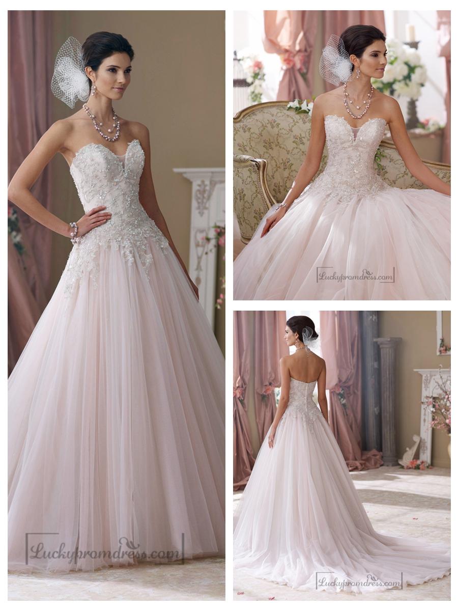 Mariage - Strapless Hand-beaded Embroidered Sweetheart Ball Gown Wedding Dresses