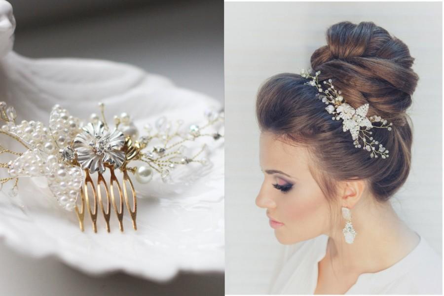 Hochzeit - Bridal Hair Comb Wedding Hair Comb Decorative Comb Bridal Hair Accessory Bridal Haircomb