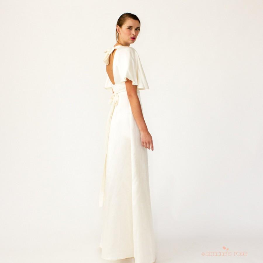 Mariage - Lotus Eco Wedding dress - Minimalist resort / alternative wedding gown - Custom made