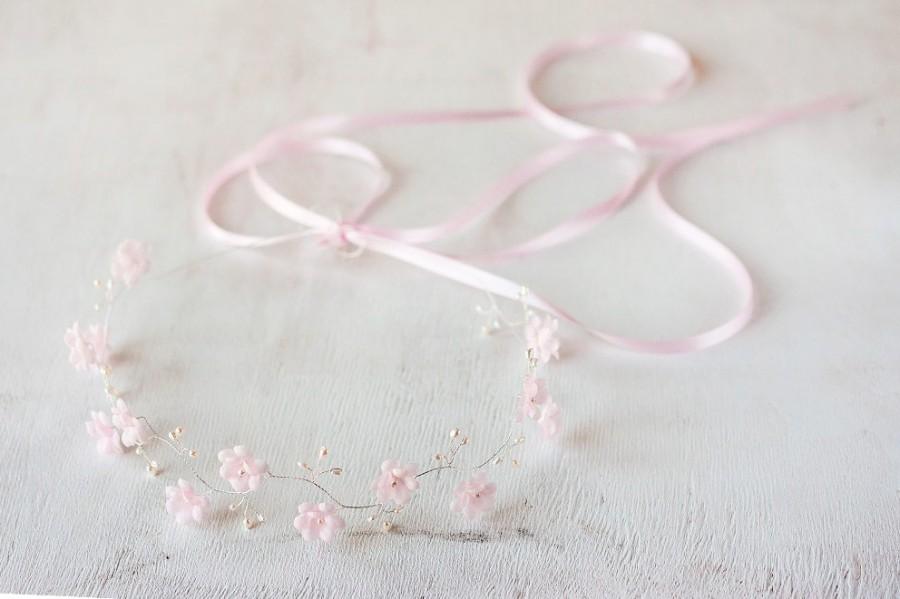 زفاف - Pink crown, Wedding hair accessories, Bridal hair piece, Flower headband, Flower girl headbands, Hair piece wedding, Silver crown, Diadem.