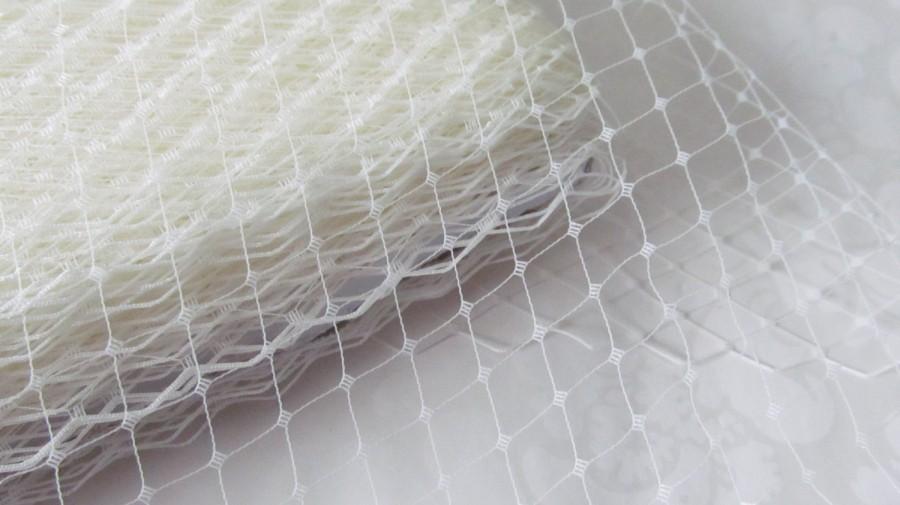 زفاف - Ivory Russian Birdcage Veiling / Birdcage Veil Material / 9 inch veiling