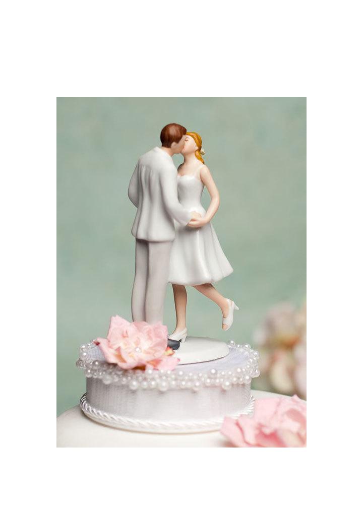 Hochzeit - Adorable Leg Pop Pearl Accent Cake Topper - Custom Painted Hair Color Available - 102054