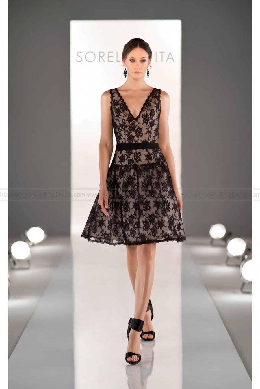 Mariage - Sorella Vita Black Lace Bridesmaid Dress Style 8348