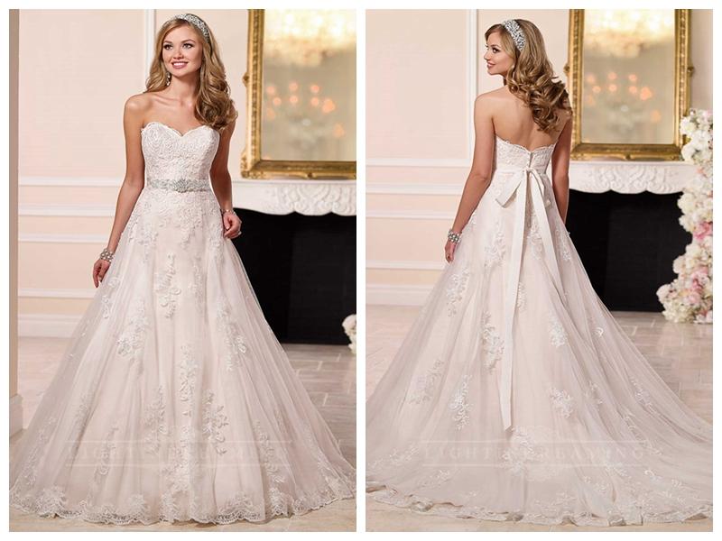 Hochzeit - Sweetheart A-line Princess Lace Wedding Dress