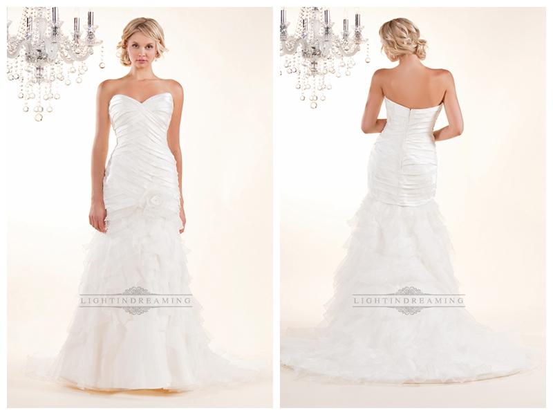 Mariage - Strapless Sweetheart Wedding Dresses with Pleated Bodice and Layered Skirt