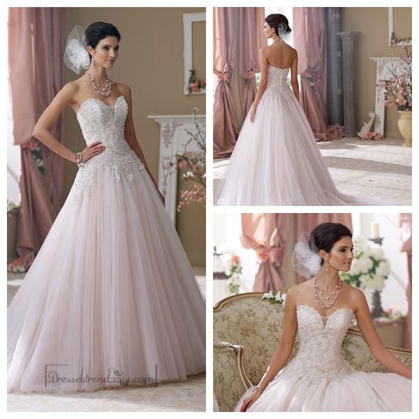 Свадьба - Strapless Hand-beaded Embroidered Sweetheart Ball Gown Wedding Dresses