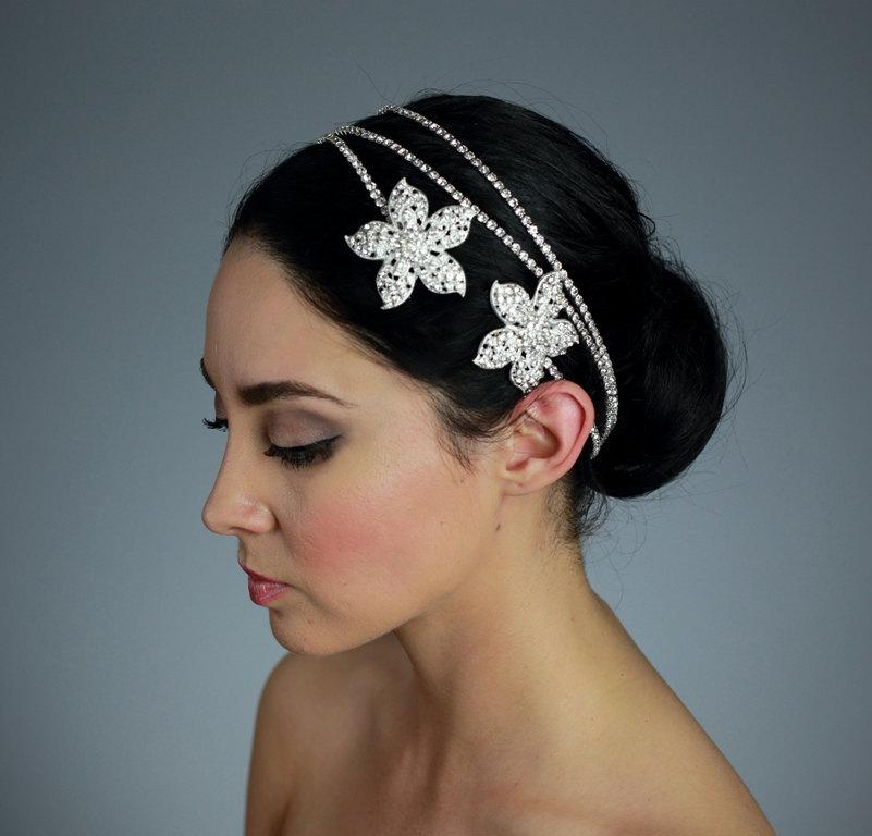 Свадьба - Bridal Rhinestone Wrap Headband - Ready to ship in 1 week