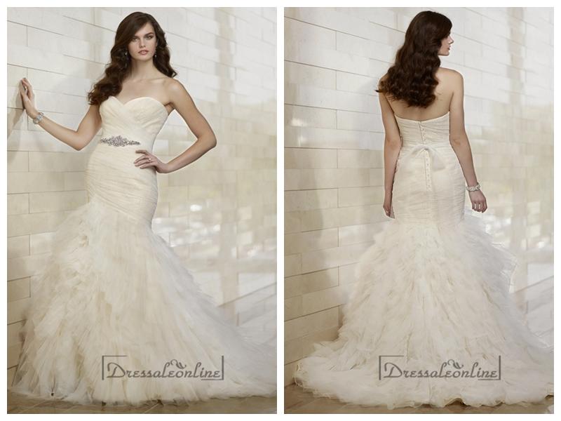 Свадьба - Whimsical Fit and Flare Sweetheart Wedding Dresses with Tiered Layeres Skirt