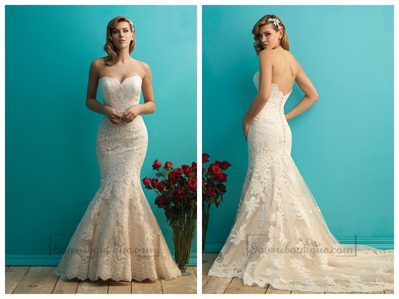 Mariage - Fit and Flare Sweetheart Lace Wedding Dresses