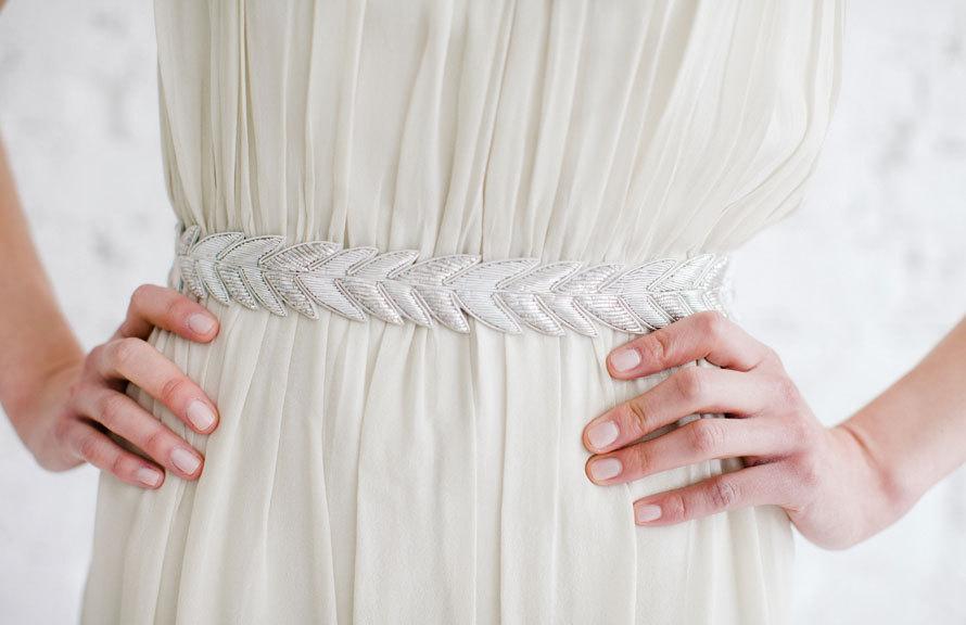 زفاف - HANABI - Metallic Bullion Embroidered Bridal Wedding Belt