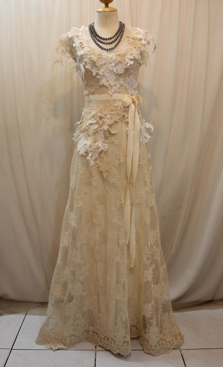زفاف - Custom Made Elegant Lace Wedding Dress