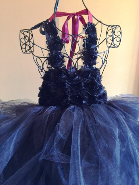 Wedding - Handmade custom tulle flower girl dress, fully lined bodice, multiple colors, rosettes with pearls, 9m-14 "The Ellasyn" DixieBellesandBeaus