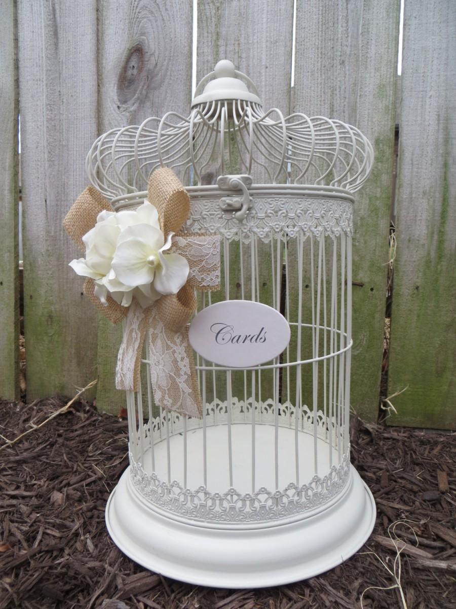 Hochzeit - Pick Your Colors Elegant Wedding Bird Cage Card Holder, Wedding Money Holder, Wedding Wishes Holder, Wedding Birdcage, Wedding Cash Box