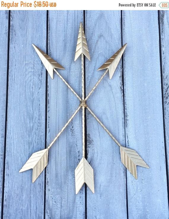 Wedding - WINTER SALE Gold Arrows - Tribal Decor - Arrow Decor - Rustic Decor - Metal Wall Decor - Metal Arrows - Nursery Decor