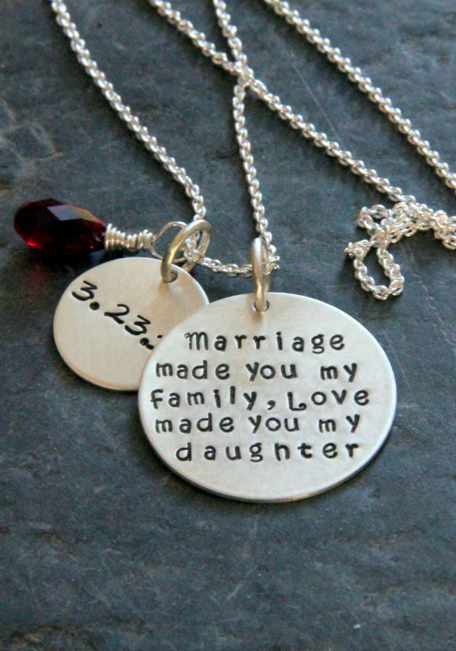 Wedding - Gift For Daughter In Law, Marriage Made You My Family, Gift from Stepmother, Stepdaughter, Marriage, Mother,  Gift from Groom's Mom,Wedding