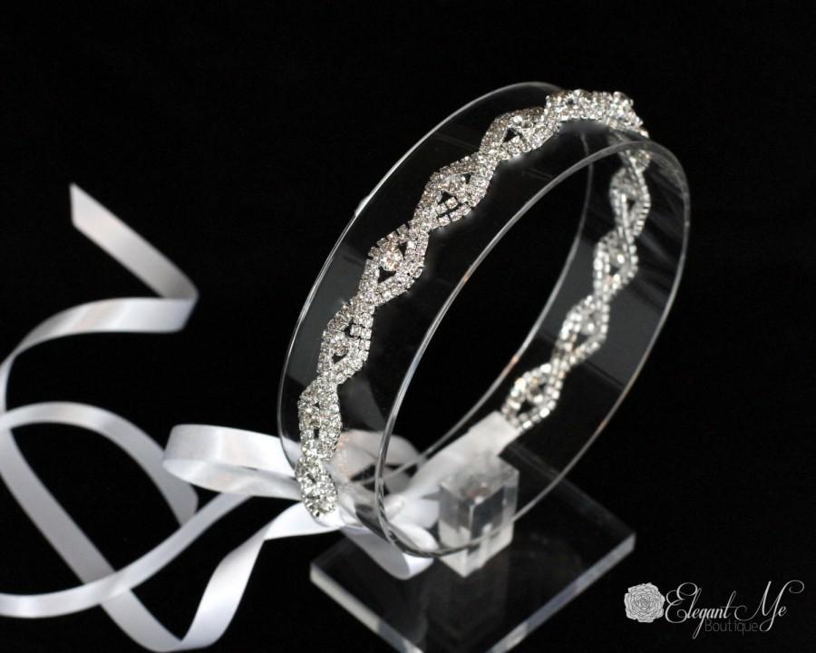 Wedding - Silver Bridal Headband - Wedding Headband - Tie Back - Prom Headband - Bride - Wedding Accessory - Bridal Headpiece - Wedding Headpiece