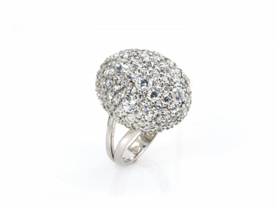 Hochzeit - Swarovski ring,  engagement ring, silver ring, Swarovski CZ ring