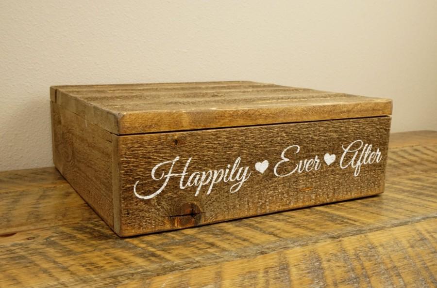 Wedding - Rustic Cake Stand - Happily Ever After - 12"x12" or 14"x14"