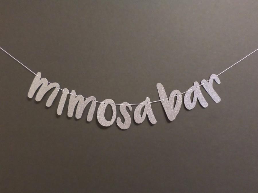 Mariage - MIMOSA BAR BANNER - glitter banners - wedding, bachelorette, engagement, bridal shower, photo booth, prop, celebration sign