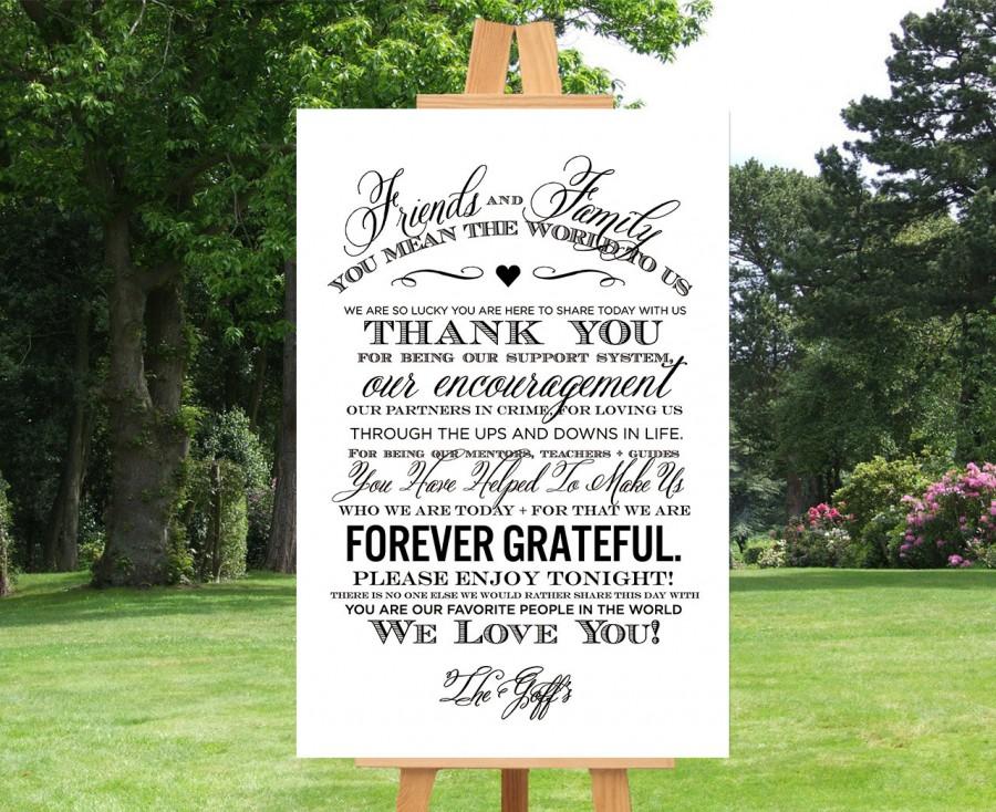 Mariage - Wedding Thank You Sign, Wedding Sign, Reception Sign, Guest Sign, Printable Sign, Custom Sign Wedding, Thank You Poster, DIGITAL