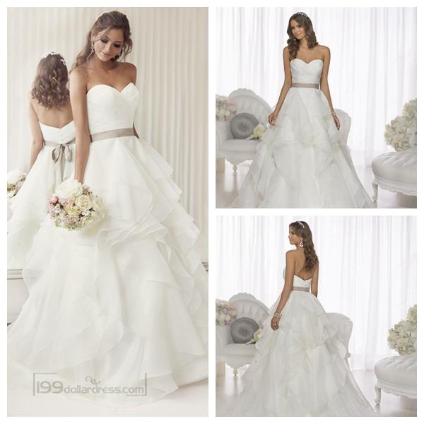 Mariage - Elegant Sweetheart A-line Ruched Wedding Dresses with Layered Skirt