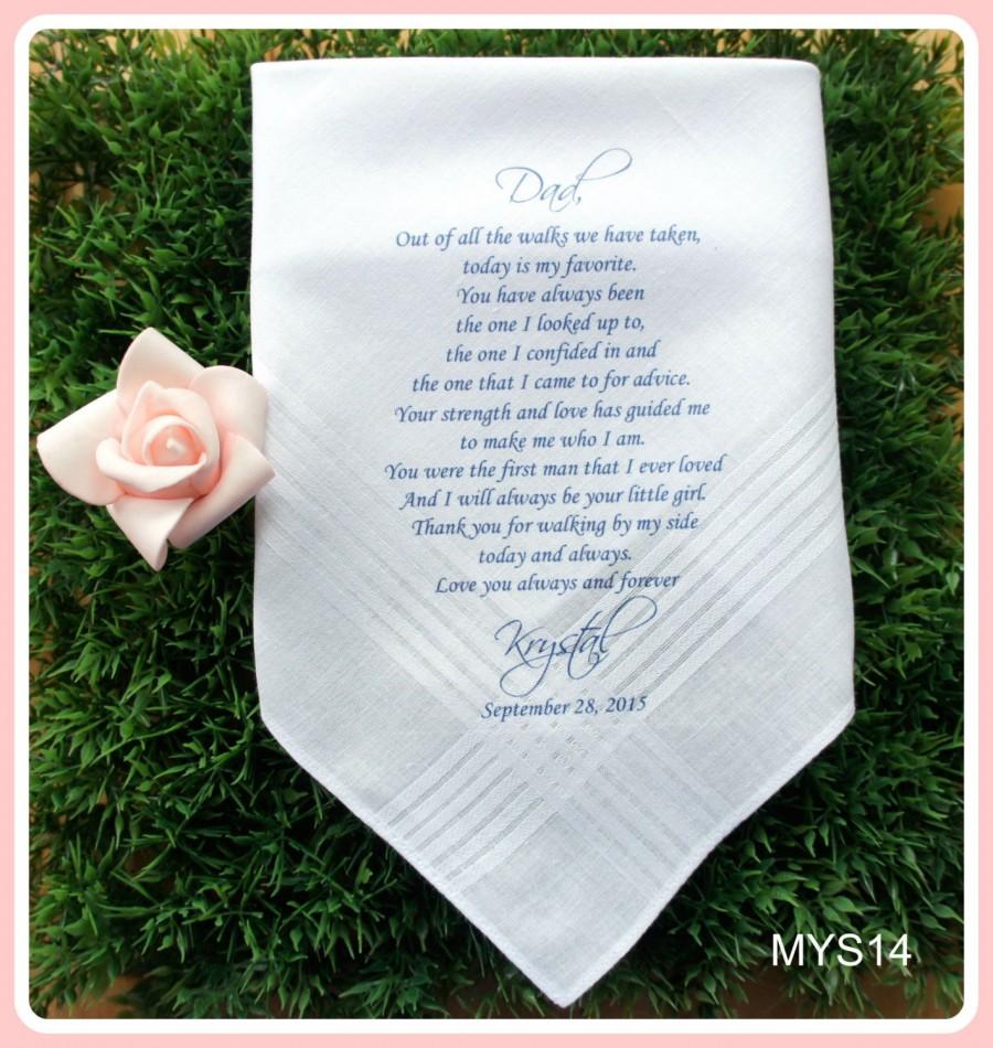 زفاف - Father of the Bride/Groom-Wedding Handkerchief-PRINTED-CUSTOMIZED-Wedding Hankerchief-Father in Law-Wedding Gift-Father of the bride gift