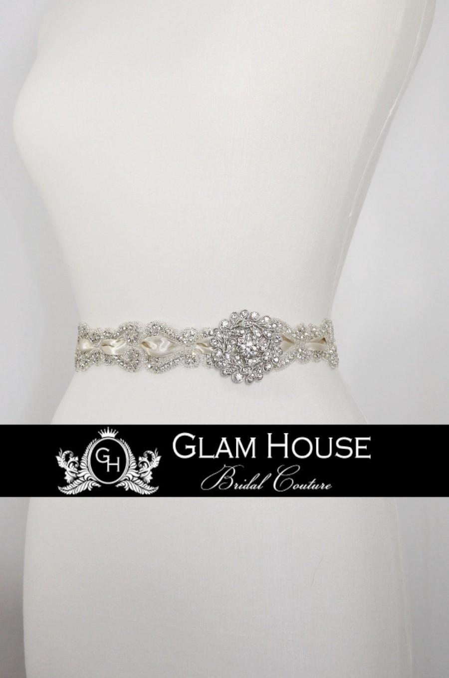 زفاف - Vintage bridal sash,wedding sash,bridal accessories,beaded belt,wedding belt,Vintage wedding,dress belt,rhinestone belt,bridal belt,