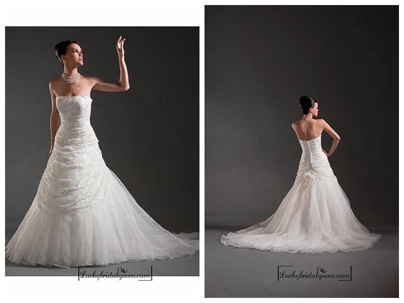 Hochzeit - Beautiful Elegant Exquisite Taffeta A-line Wedding Dress In Great Handwork