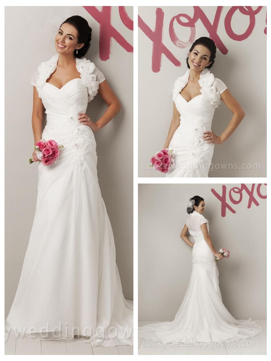 Hochzeit - Elegant Organza Sweetheart Spring Summer Designer Flower Wedding Dress