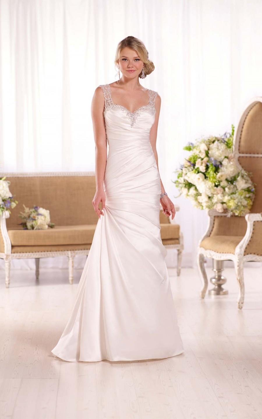 Hochzeit - Essense of Australia Dolce Satin A-Line Wedding Gown Style D2071