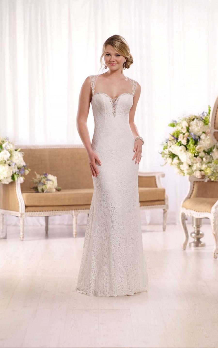 Hochzeit - Essense of Australia All-Lace illusion Back Wedding Gown Style D2056