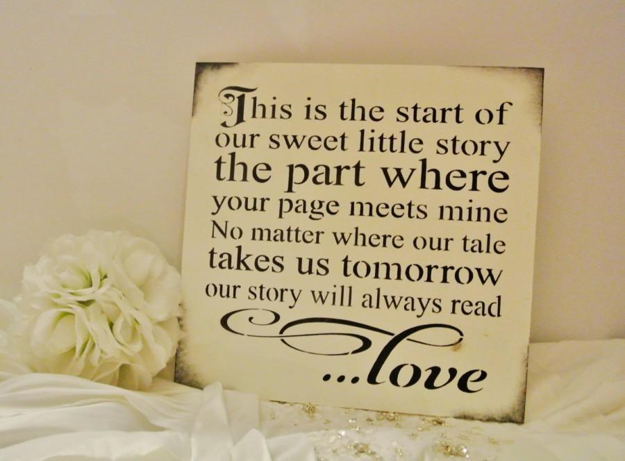 Wedding Sign Decor Anniversary Gift For Men Shabby Rustic This Is The Start Of Our Story Love Storybook Once Upon A Time