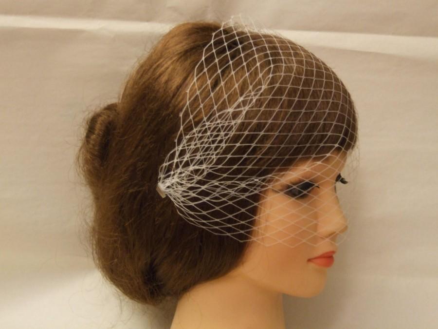 زفاف - Birdcage veil with side comb.Bandeaue style veil,  Blusher veil, French net Russian Net Veil.Wedding, Bridal birdcage pearls Crystals