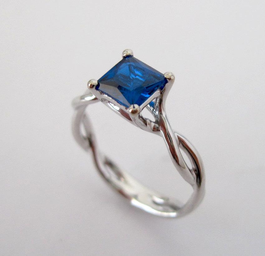 زفاف - Sapphire Infinity Engagement Ring, Blue Gemstone Engagement Ring,Engagement Ring With Sapphire ,Braided Engagement Ring, ring With Sapphire