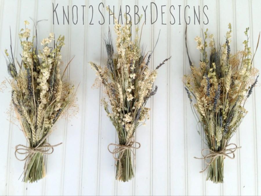 Wedding - Bridesmaids bouquets - dried bouquets - wheat bouquets - lavender bouquets - dried bridal bouquet - rustic bouquet - country wedding