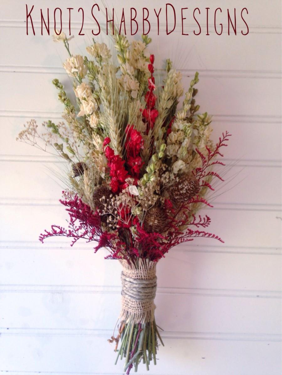 زفاف - Wildflower bouquet - Wedding - Dried Bridal Party  - Dried flowers  - fall bouquet -country wedding - dried flowers - bridesmaid bouquet