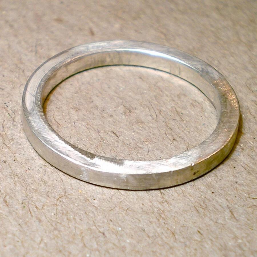زفاف - Hogart - Square sterling silver matte  ring Jewelry - brushed silver