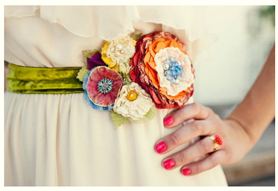 زفاف - Custom Wedding Belts and Sashes, Floral Bridal Sash Made to Order in Your Wedding Colors and Style, Unique Wedding Accessories