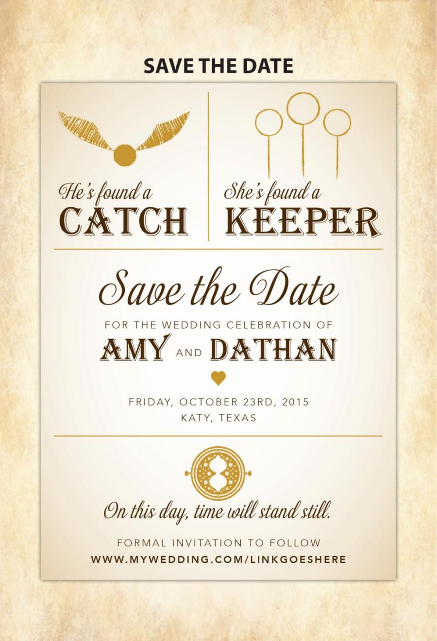 Свадьба - Harry Potter Save the Date - DIY Printable