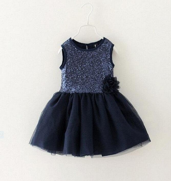 زفاف - Navy Blue Sequin Flower Girl Dress / Navy Blue Flower Girl Dress / Flower Girl Dress / Junior Bridesmaid Dress / Birthday Dress / Dress