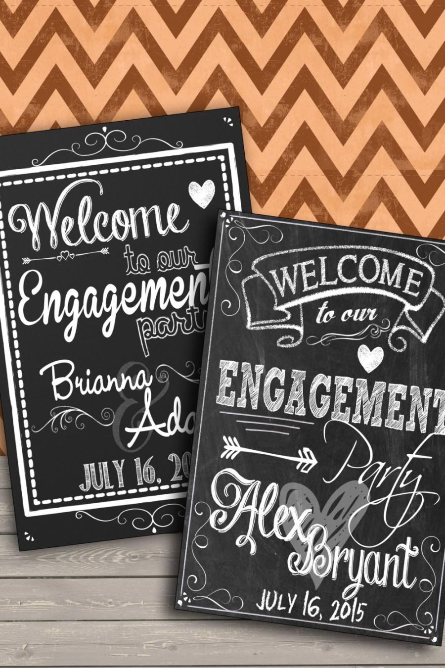 Mariage - Chalkboard Engagement Party Welcome Sign, Customized welcome to our engagment party sign, several LAYOUTS to choose from & FREE 8x10!