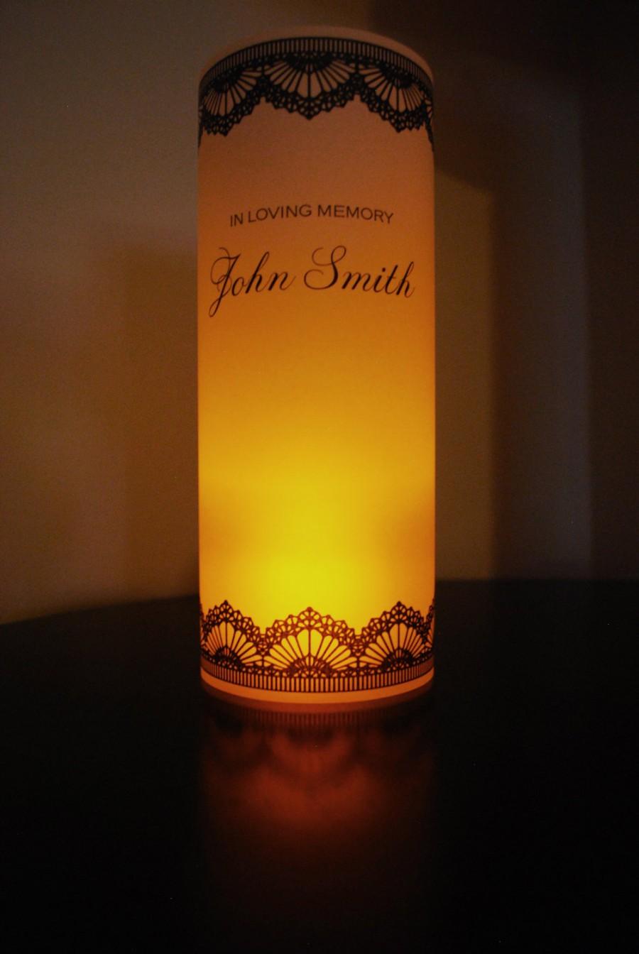 Wedding - In Loving Memory Vellum Paper Luminary - Memorial Remembrance LED Candle Luminaries Wedding Honor Loved One Mom Dad Grandparents Aunt Uncle