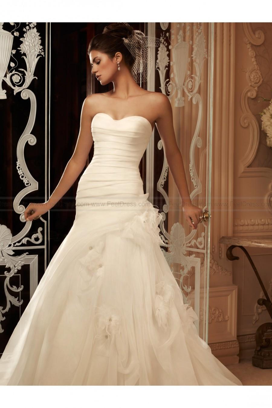 زفاف - Fabulous Fit And Flare Bridal Dress With Flowers By Casablanca 2105