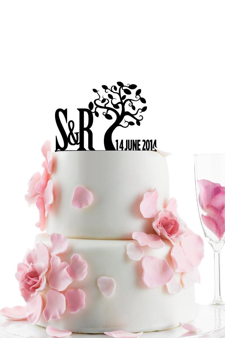 زفاف - Custom Wedding Cake Topper - Personalized Monogram Cake Topper -Initial -  Cake Decor - Anniversary - Bride and Groom