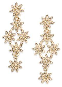 Mariage - Oscar de la Renta Floral Crystal Drop Earrings