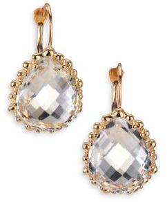 Hochzeit - Anzie Dew Drop White Topaz & 14K Yellow Gold Pear Earrings