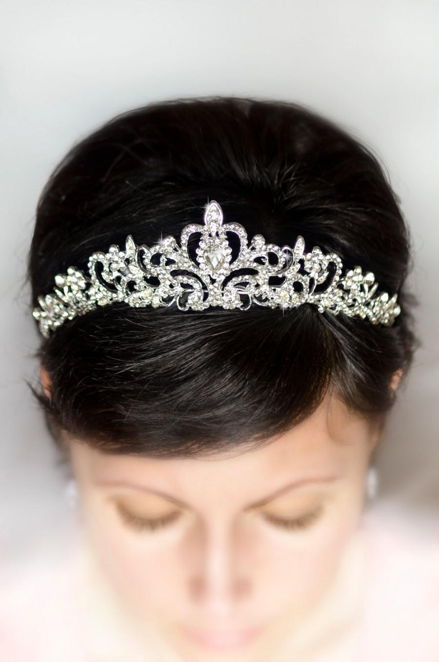 Hochzeit - Bridal tiara, bridal hairpiece, wedding tiara, rhinestone tiara, rhinestone crown, wedding crown, crystal headband, bridal hair piece, bride