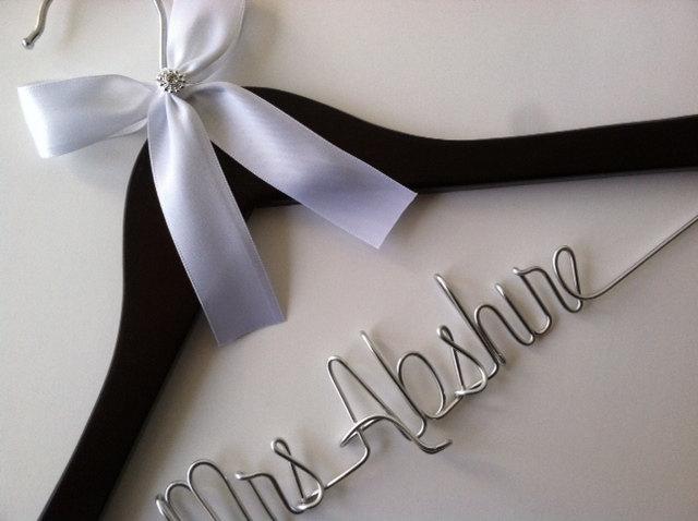 Wedding - Sale. Personalized Bridal Wedding Hanger. Bridal Hanger. Wedding Hanger. Bridal Party. Custome Hanger. Comes With Bow and Rhinestone.