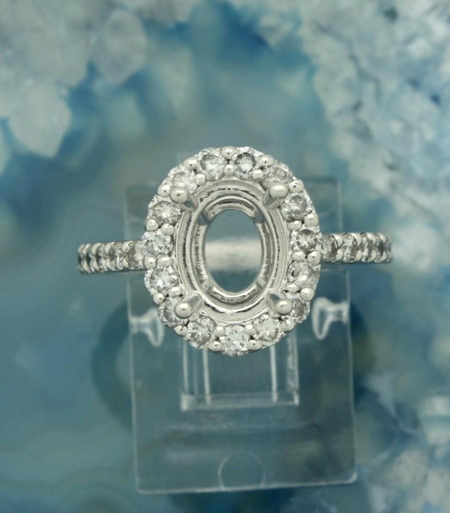 زفاف - The perfect mounting for your gemstone! This engagement ring is crafted in 14 karat white gold and set with 0.84 carats of fine diamonds!